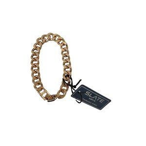 SLATE Men's Stainless Steel Gold Tone Bracelet NEW NIB